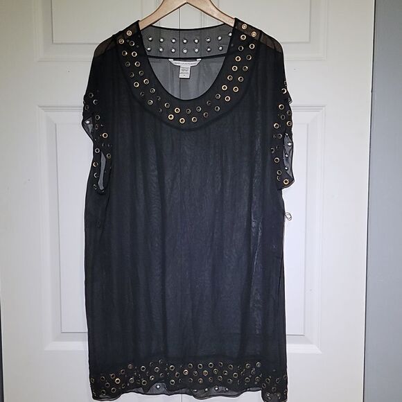DIANE Von Furstenberg DVF Black Rivet Cover-Up - Picture 1 of 6